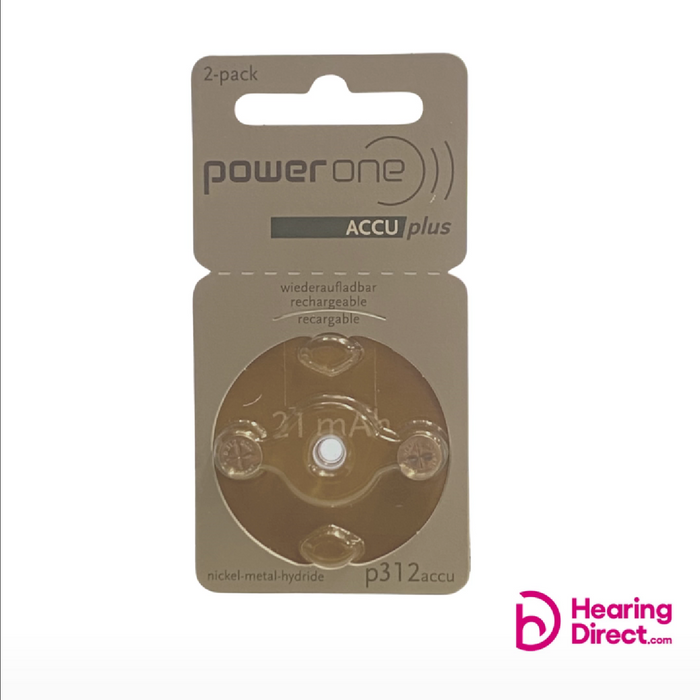 Piles auditives Accu Plus rechargeables PowerOne Taille 312