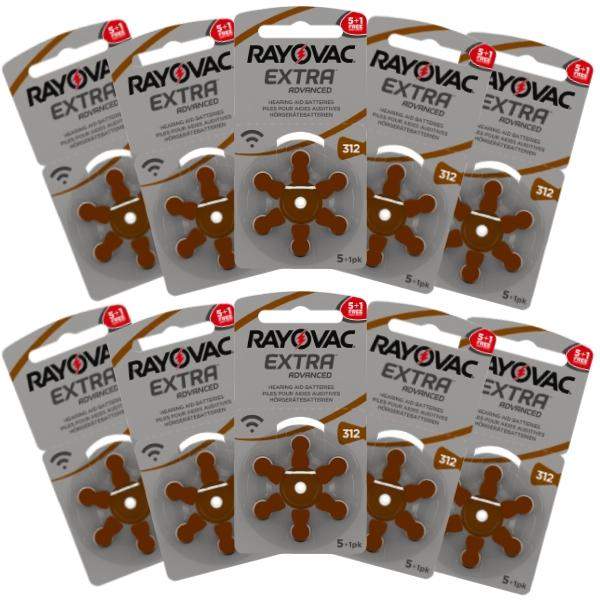 Rayovac Hearing Aid Batteries Size 312 Pack of 60