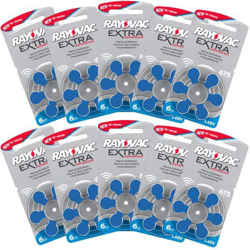 Rayovac Size 675 Hearing Aid Batteries Pack of 60